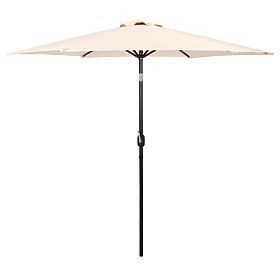 Grand parasol de jardin inclinable pliable avec manivelle 6 baleines beige 270 cm, MultiGarden