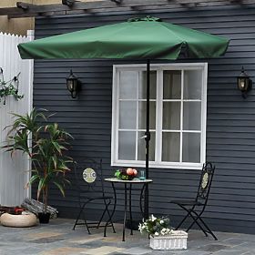 Grand parasol de jardin rectangulaire inclinable avec manivelle verte 200 x 140 cm