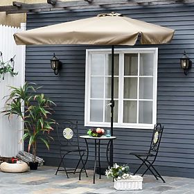 Grand parasol de jardin rectangulaire inclinable pliable avec manivelle beige 200 x 140 cm, MultiGarden