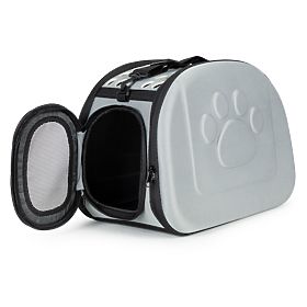 Grande boîte de transport pour chats et chiens, sac de voyage gris, PETSI