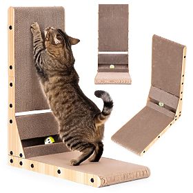 Griffoir en carton pour chats, lit d'angle en carton avec jouet Petsi, PETSI