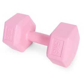 Haltères hexagonales ensemble de 2x5 kg poids pour fitness rose ModernHome