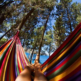 Hamac simple avec écarteur 40cm 400257 Jaune, Bluegarden