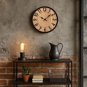 Horloge murale en bois style loft ABBAS 35 cm