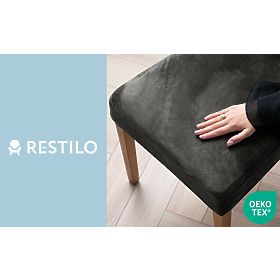 Housse de chaise RESTILO SENTO couleur acier style classique lisse