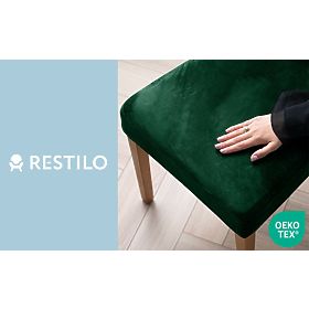 Housse de chaise RESTILO SENTO couleur vert bouteille style classique lisse