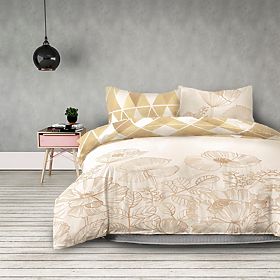 Housse de couette SNUGGY jaune avec motif floral 155x220*2+80x80*2 AmeliaHome
