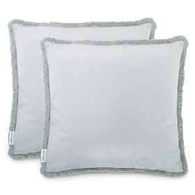 Housse de coussin décorative CLEAR grise avec imprimé boho velours 45x45 ameliahome
