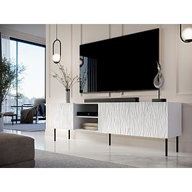 Meuble TV JUNGLE, blanc mat / blanc mat, Halmar