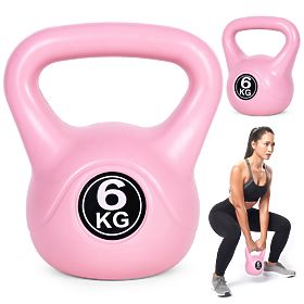 Kettlebell 6 kg pour l'exercice poids boule haltère fitness rose ModernHome