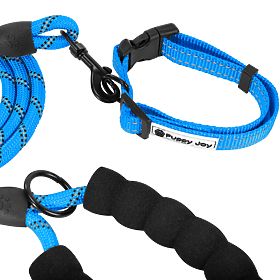 Laisse et collier réfléchissants pour chien PJ-037 bleu