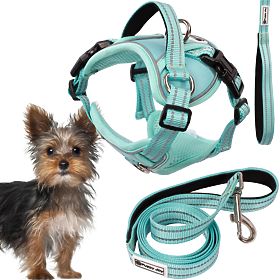 Laisse et harnais pour chien PJ-049 vert XS, PuppyJoy