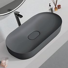 Lavabo en conglomérat IRIS 71 CM gris mat, Rea