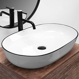 Lavabo intemporel Rea CLEO 61 bord noir, Rea