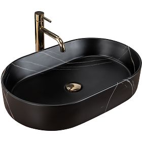 Lavabo intemporel REA NADIA STONE NOIR MAT