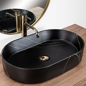 Lavabo intemporel REA NADIA STONE NOIR MAT