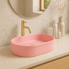 Lavabo intemporel Rea Vanda Bubble Gum Mat