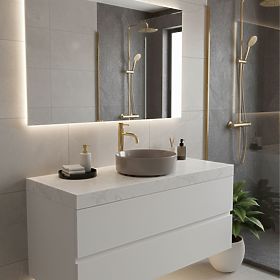 Lavabo à poser Rea Sami Beige Brillant