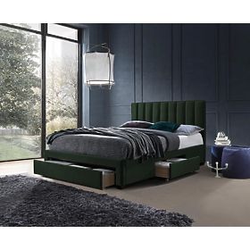 Lit capitonné 160x200 LUSIA - Vert foncé, Halmar