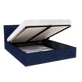 Lit capitonné TULSA 180 x 200 cm - Bleu foncé