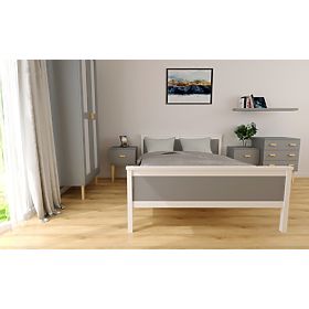 Lit en bois Ikar 200 x 120 cm - gris et blanc