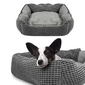 Lit pour animaux avec couverture S - gris