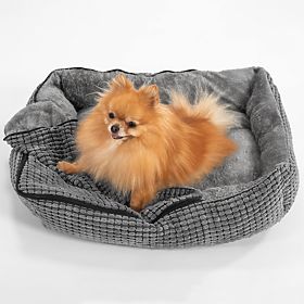 Lit pour animaux avec couverture S - gris