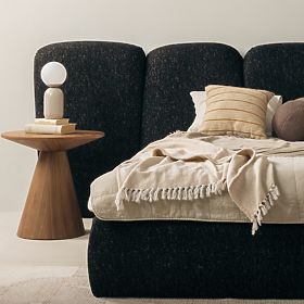 Lit rembourré Fencee 160x200 cm, avec sommier, arrondi, noir, lectus