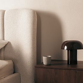 Lit rembourré Snoovia 160x200 cm, avec sommier et espace de rangement, beige clair