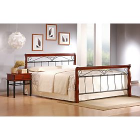 Lit VERONICA 160 cm cerisier antique/noir (4p=1ks)