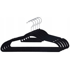 Lot de 5 cintres en velours Maxi - noir