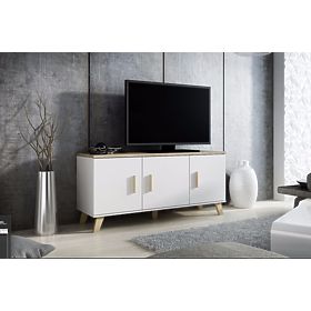 Commode LOTTA 150 (3 portes) blanc / chêne sonoma, Halmar