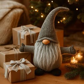 Lutin de Noël 35 cm YX045 GRIS