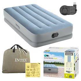 Matelas gonflable pour une personne 191x99x36 cm avec pompe USB électrique intégrée lit INTEX 641, INTEX