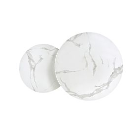 MERCURY 2 ensemble de 2 bancs, cadre - argent, verre - marbre blanc (1p=1pc), Halmar