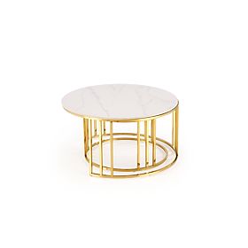 MERCURY 3 ensemble de 2 bancs, ensemble de 2 bancs, couleur : marbre blanc / or (2p=1pcs)
