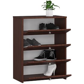 MEUBLE À CHAUSSURES AVEC 4 PORTES ABATTANTES 60 cm WENGE