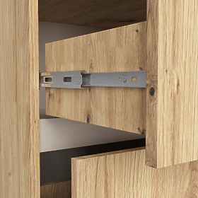 ARMOIRE DE SALLE DE BAIN SOUS LAVABO VAMI W90 2SZ 2P CHÊNE ARTISAN / CACHEMIRE