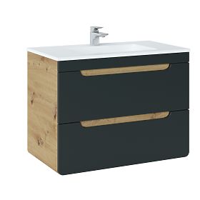 Meuble sous lavabo 80 cm 2 tiroirs