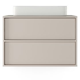 Meuble sous lavabo sur plan Mossy, 80 cm, cachemire