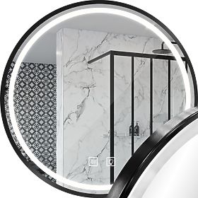 MIROIR MURAL LED 50cm MMJ Noir, Rea