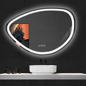 MIROIR MURAL LED AVEC FONCTION BLUETOOTH 70x100cm FOG, Rea