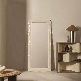 Miroir rectangulaire Noelle 180x80 cm, beige clair, brillant