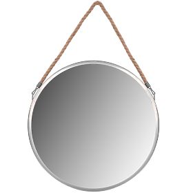 MIROIR ROND ARGENTÉ SUR CORDE 40CM KLMH-0410S-1, Tutumi