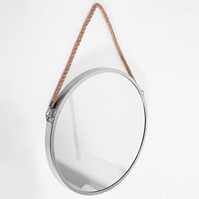 MIROIR ROND ARGENTÉ SUR CORDE 40CM KLMH-0410S-1, Tutumi