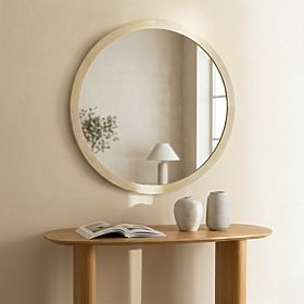 Miroir suspendu dans un cadre en bois Sesto 60 cm, rond, naturel