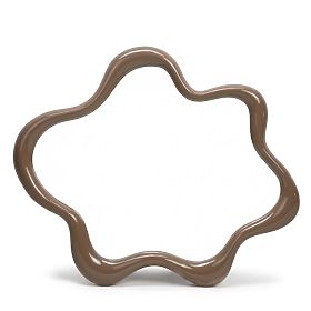 Miroir suspendu Izzi, irrégulier, brun clair/mocha, brillant