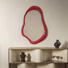 Miroir suspendu Maluma, rouge, brillant