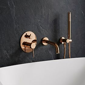 Mitigeur de baignoire encastré Rea Lungo Cuivre + Boîte