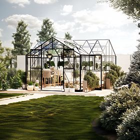 Module d'extension pour serre de jardin Royal Green Standard, 4,1 m², verre trempé 4 mm, aluminium